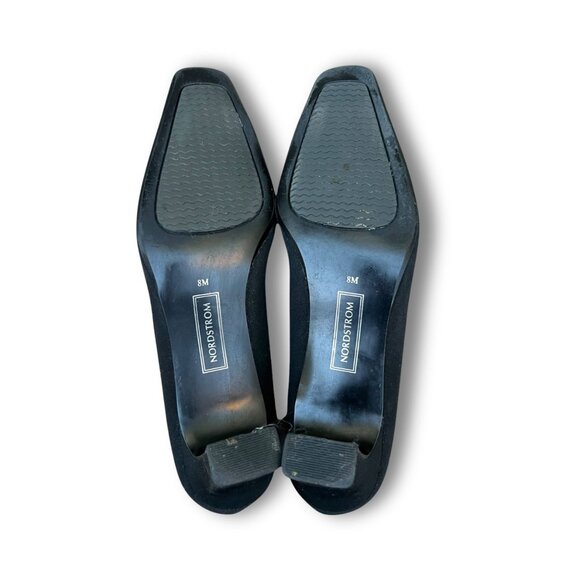 Nordstrom Glow 2" Black Heels Size 8 Elegant Square-Toe Pumps Women - Picture 9 of 12